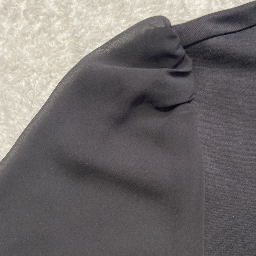 NWT black dress blouse with sheer sleeves - Picture 5 of 9